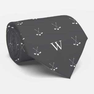 Golfclubs met monogram en vampiergrijs stropdas