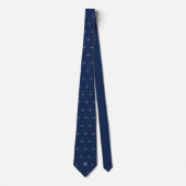 Golfclubs met monogram initiaal navy en wit stropdas (Voorkant)