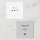 Golfclubs Monogram Golf Instructor Golf Pro Vierkante Visitekaartje (Voorkant / Achterkant)