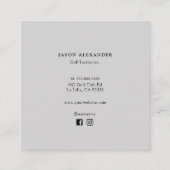 Golfclubs Monogram Golf Instructor Golf Pro Vierkante Visitekaartje (Achterkant)