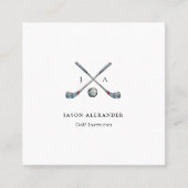 Golfclubs Monogram Golf Instructor Golf Pro Vierkante Visitekaartje (Voorkant)