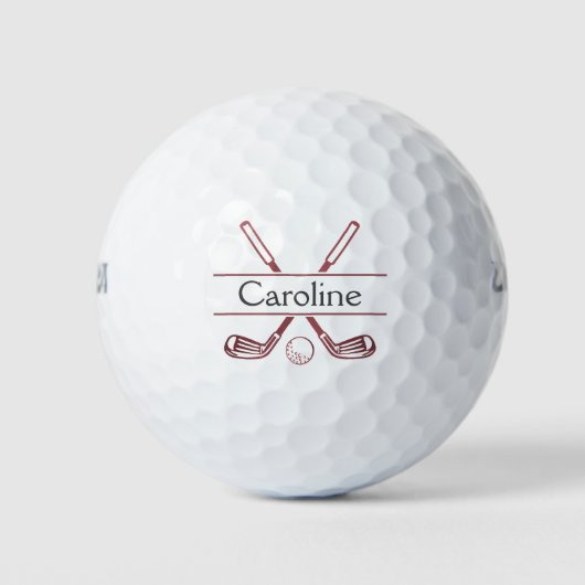 Golfclubs Monogram Roze Goud Golfballen (Voorkant)