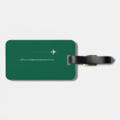 Golfclubs, Naam & Initiaal op groene monogrammed Bagagelabel (Achterkant horizontaal)