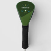 golfclubs, naam + initiaal op groene monogrammen golfheadcover (Voorkant)