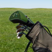 golfclubs, naam + initiaal op groene monogrammen golfheadcover (Insitu)