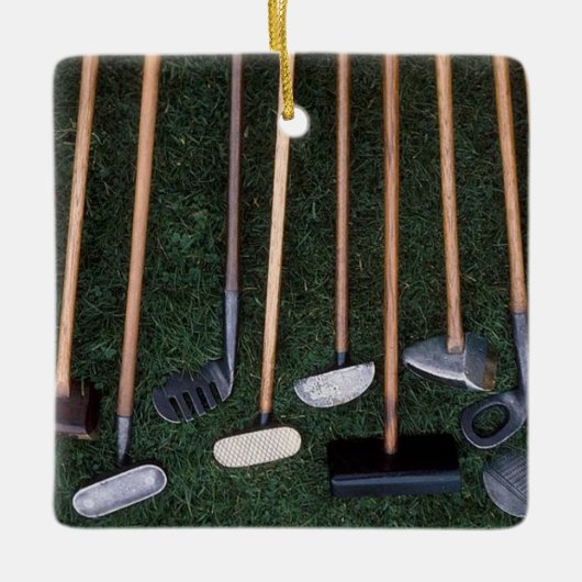 **GOLFCLUBS OP DE OUDE DAGEN** KERAMISCH ORNAMENT (Voorkant)