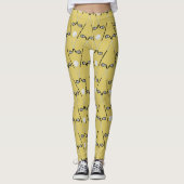 Golfclubs patronen gouden leggings (Voorkant)