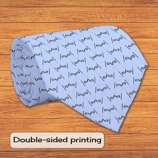 Golfclubs patroon blauw stropdas