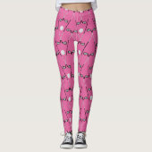 Golfclubs patroon helder roze leggings (Voorkant)