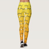 Golfclubs patroon sinaasappel geel sportief leggings (Achterkant)