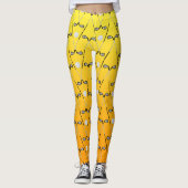 Golfclubs patroon sinaasappel geel sportief leggings (Voorkant)