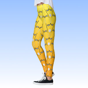 Golfclubs patroon sinaasappel geel sportief leggings