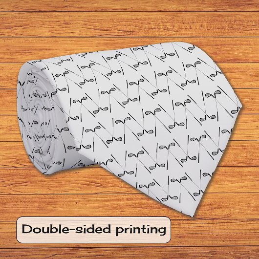 Golfclubs patroon slim grijs stropdas