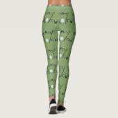Golfclubs patroon zacht groen leggings (Achterkant)