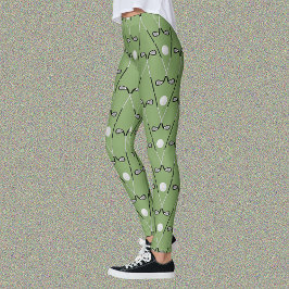 Golfclubs patroon zacht groen leggings