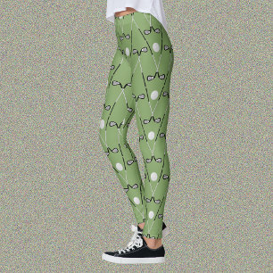 Golfclubs patroon zacht groen leggings
