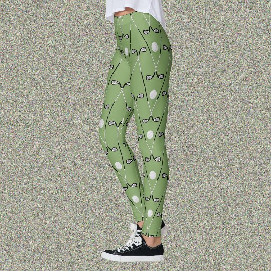 Golfclubs patroon zacht groen leggings