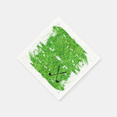 Golfclubs Silhouette Green Grass Grappig Servet (Hoek)