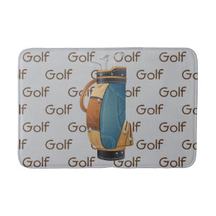 Golfclubs Tas Tegel Tekst Ontwerp Badmat