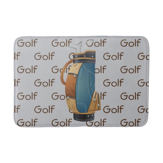 Golfclubs Tas Tegel Tekst Ontwerp Badmat (Voorkant)