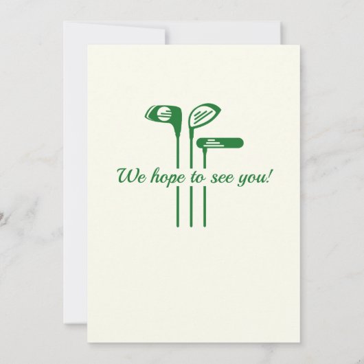 Golfclubs Thema Par T-shirt 50ste verjaardagsfeest Kaart (Achterkant)