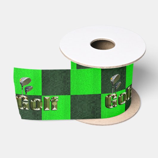 Golfclubs van groene mozaïek, satijnen lint (Spoel)