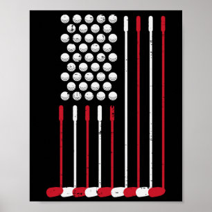 Golfclubs VS-vlag 4 juli Patriottische golfer vade Poster