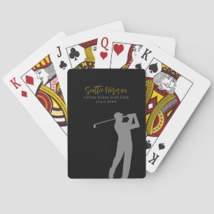 Golfclubspelers Man die golf speelt zwart Pokerkaarten
