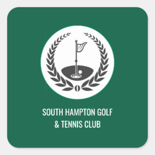 Golfclubsticker met aangepaste naam vierkante sticker