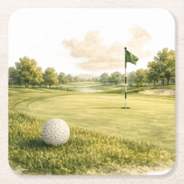 Golfclubverzameling fairway kartonnen onderzetters