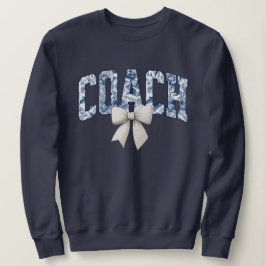 Golfcoach Blue Floral Bow Trui