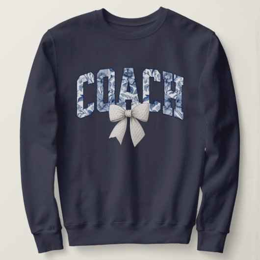Golfcoach Blue Floral Bow Trui (Design voorkant)