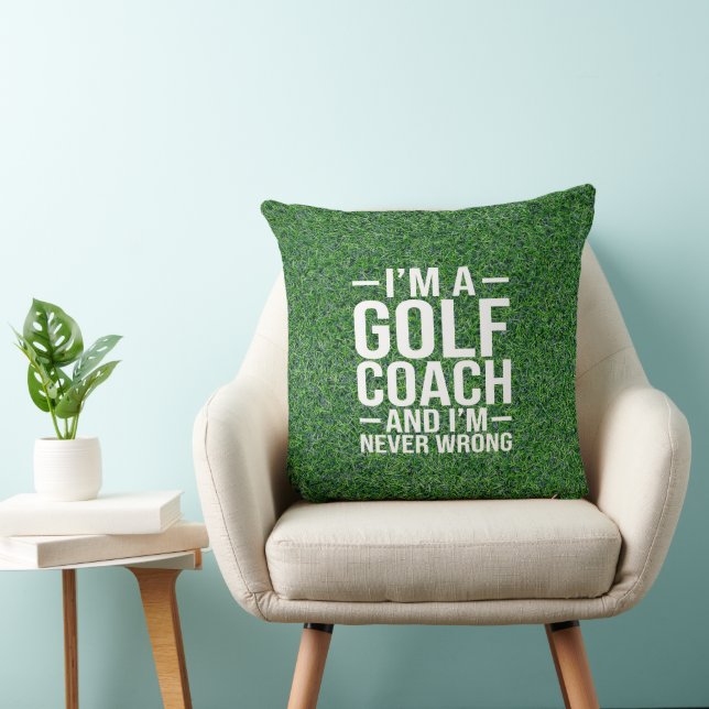 Golfcoach Funny gezegde op groen gras Kussen (Stoel)
