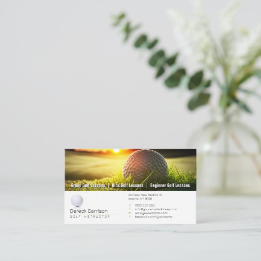 golfcoach | Professionele golfinstructeur Visitekaartje (Staand voorkant)