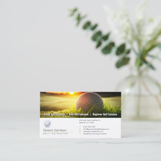 golfcoach | Professionele golfinstructeur Visitekaartje (Staand voorkant)