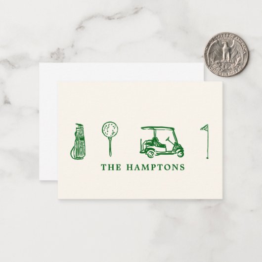 golfcocktail notitiekaartje (Voorkant / Achterkant in situ)