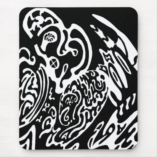 "Golfcreatie" abstracte B&W kunst Muismat (Voorkant)