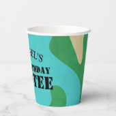 Golfcursus Birthday T-shirt met naam Papieren Bekers (Achterkant)