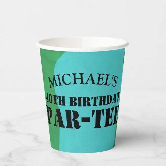 Golfcursus Birthday T-shirt met naam Papieren Bekers