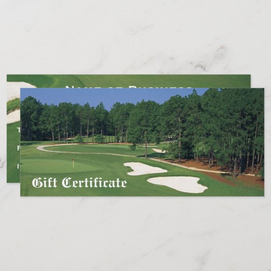 Golfcursus Business Cadeaubon (Voorkant / Achterkant)