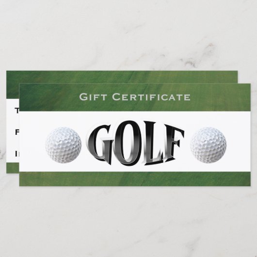 Golfcursus Business Cadeaubon (Voorkant / Achterkant)