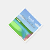 Golfcursus en Bunkersekse onthullen Baby shower Servet (Hoek)