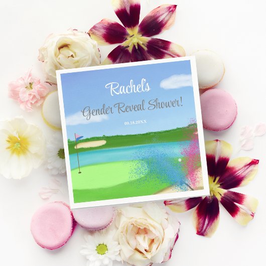 Golfcursus en Bunkersekse onthullen Baby shower Servet