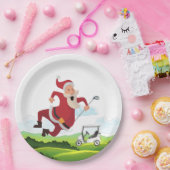 Golfcursus en kerstcadeautje papieren bordje (Feest)