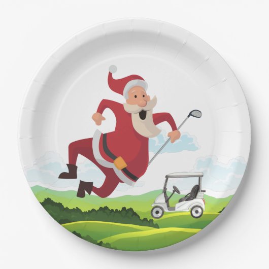Golfcursus en kerstcadeautje papieren bordje (Voorkant)