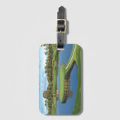 Golfcursus greeens achtergrond bagagelabel (Voorkant (verticaal))