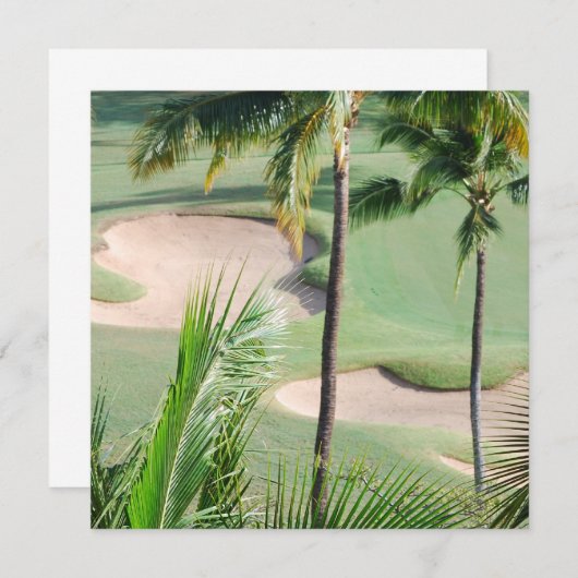 Golfcursus in Tropics-uitnodigingen Kaart (Voorkant / Achterkant)