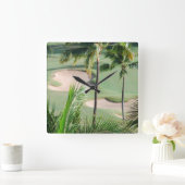 Golfcursus in Tropics Wall Clock Vierkante Klok (Huis)