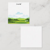 Golfcursus met golfer-naam notitiekaartje (Voorkant / Achterkant)