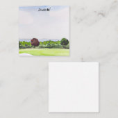 Golfcursus met golfer Name Note Kaart Notitiekaartje (Voorkant / Achterkant)